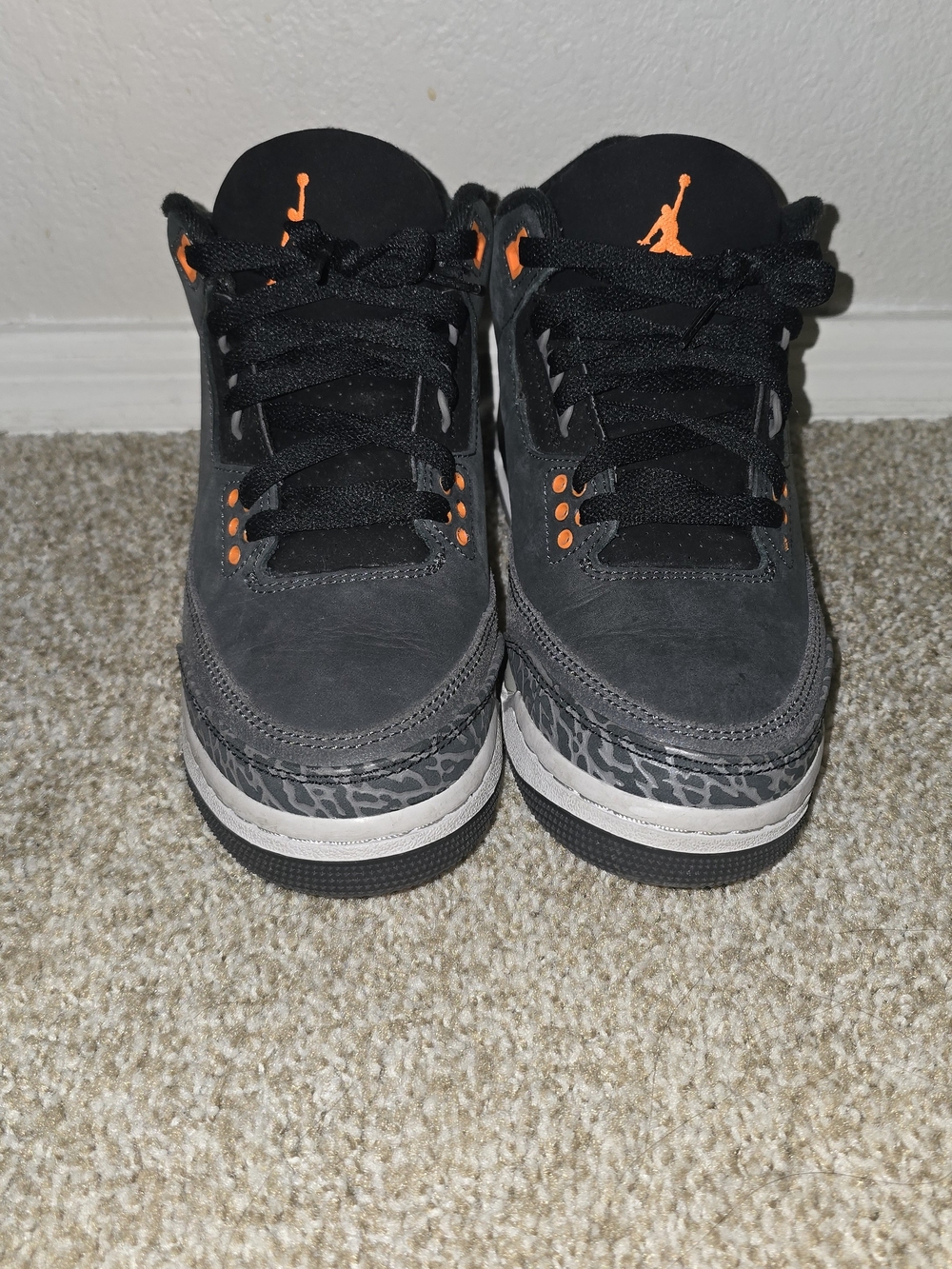 Jordan Kids' Retro 3 Fear Size 6Y  Low Top Sneakers - Black/Orange